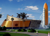 Artist view of Atlantis on display at KSCVC.
