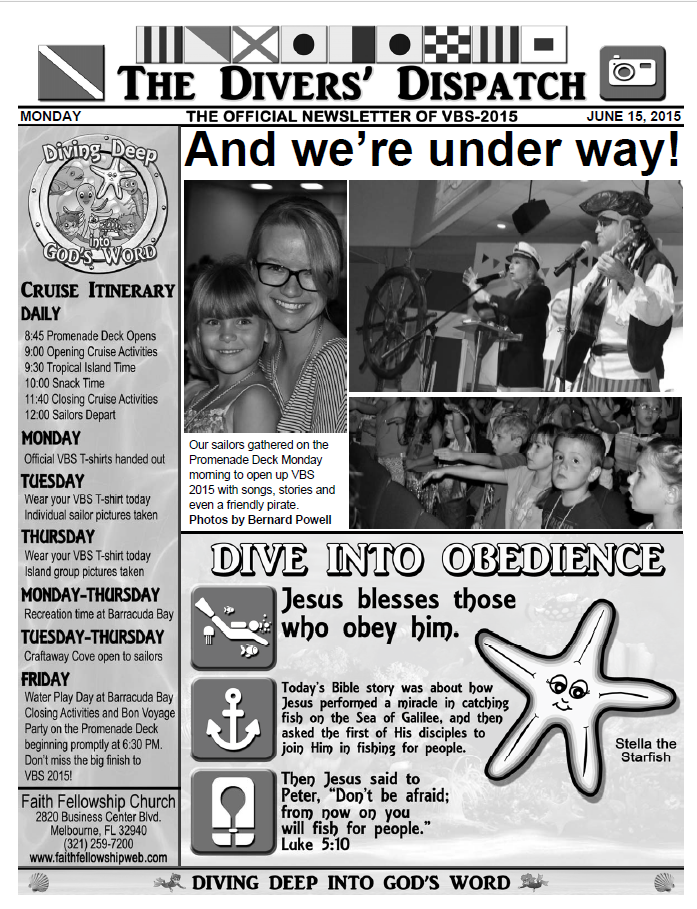 VBS 2015 Monday Newsletter