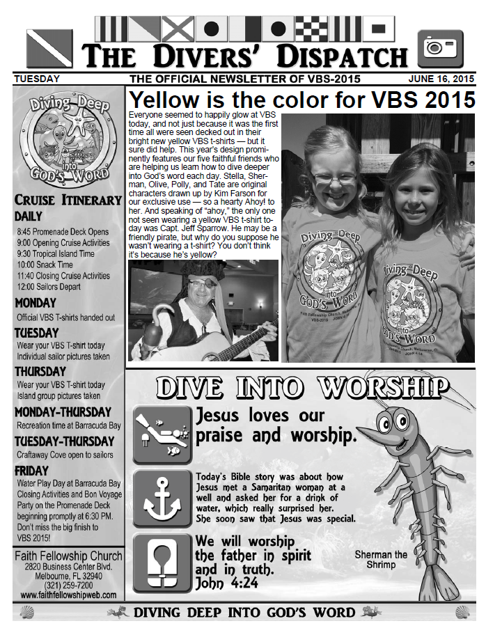 VBS 2015 Tuesday Newsletter