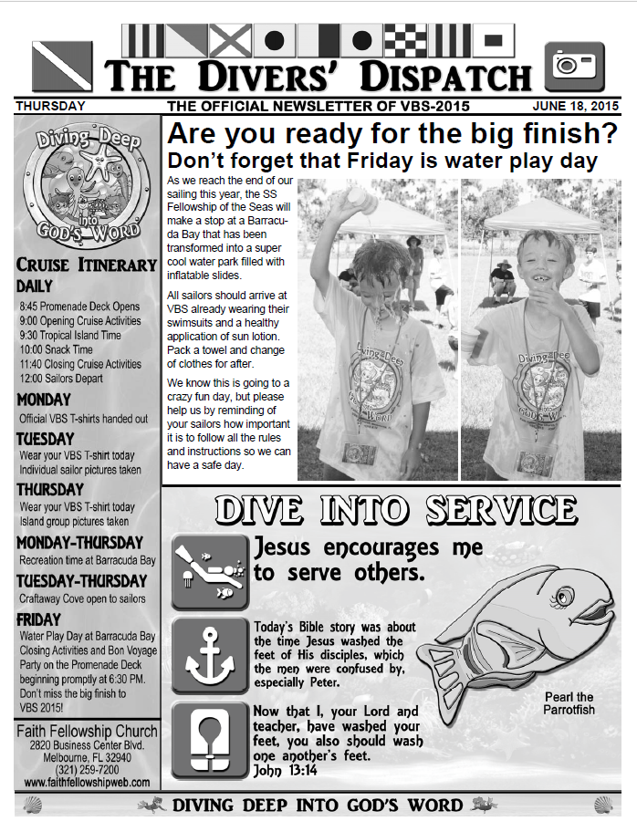 VBS 2015 Thursday Newsletter